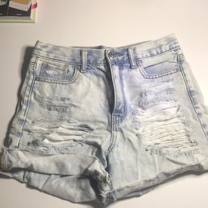 Distressed Faded Jean shorts